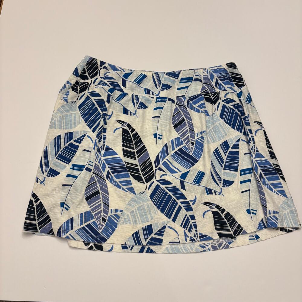 Tommy Bahama Womens M Blue White Tropical Leaf Golf Tennis Skort Skirt